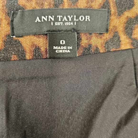Ann Taylor Animal Print Asymmetrical Short Skirt Size 0 Stretch Wool Blend NEW - Picture 5 of 9